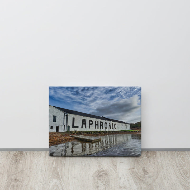 Laphroaig Distillery Warehouse Full Colour Canvas 12″×16″ by Wandering Spirits Global
