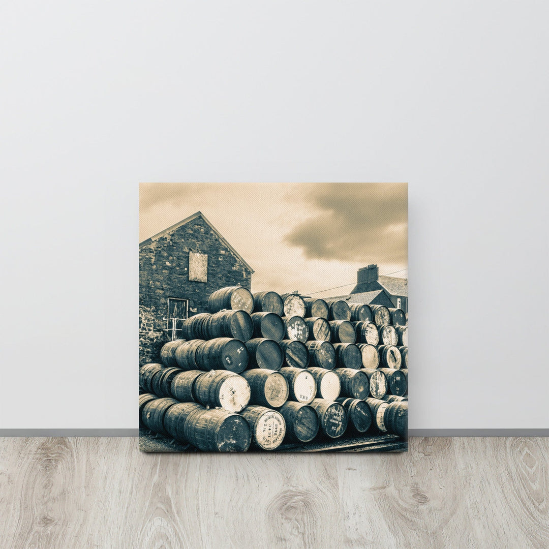 Empty Casks Glengyle Golden Toned Canvas 16″×16″ by Wandering Spirits Global