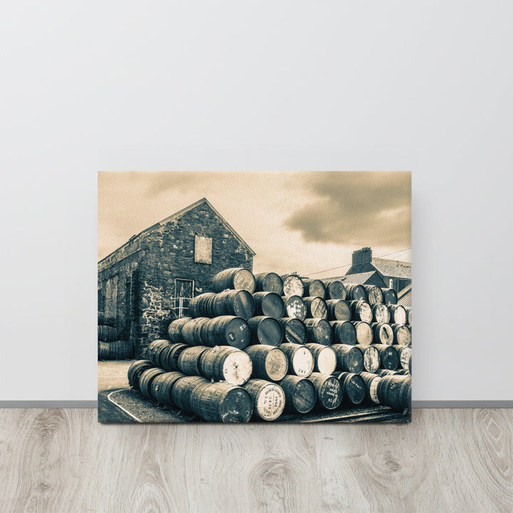 Empty Casks Glengyle Golden Toned Canvas 16″×20″ by Wandering Spirits Global