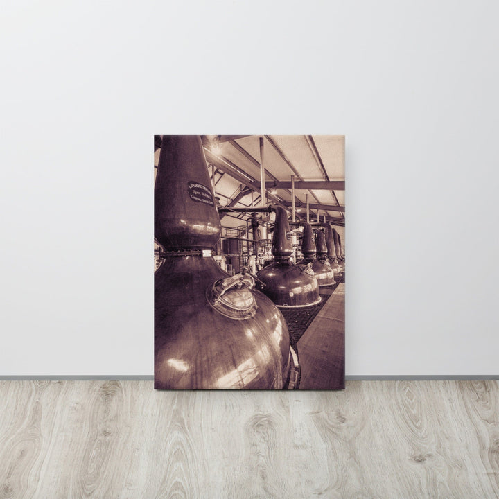Spirit and Wash Stills Laphroaig Distillery Sepia Toned Canvas 18″×24″ by Wandering Spirits Global