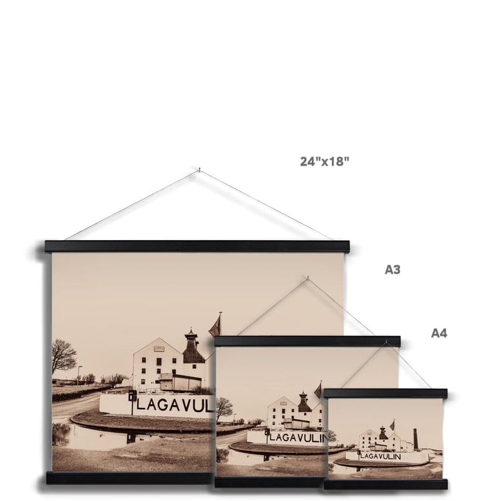 Lagavulin Distillery Sepia Toned Fine Art Print with Hanger by Wandering Spirits Global