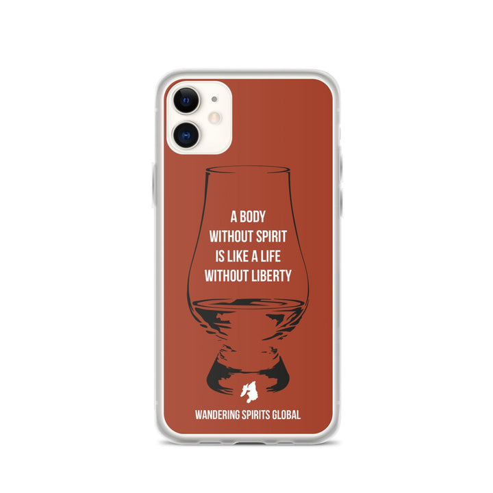 A Body Without Spirit Is Like A Life Without Liberty iPhone Flexi Case iPhone 11 / Vintage Oak by Wandering Spirits Global