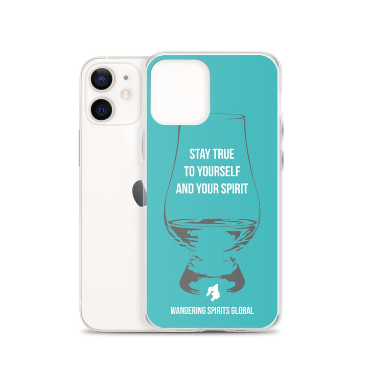 Stay True To Yourself and Your Spirit iPhone Flexi Case iPhone 12 / Aqua by Wandering Spirits Global