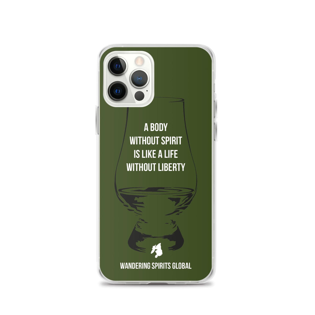 A Body Without Spirit Is Like A Life Without Liberty iPhone Flexi Case iPhone 12 Pro / Green by Wandering Spirits Global