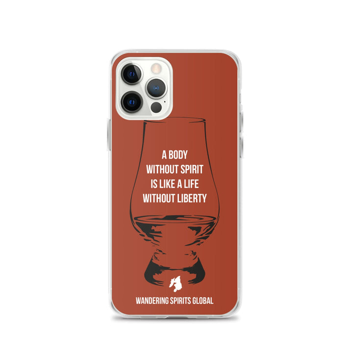 A Body Without Spirit Is Like A Life Without Liberty iPhone Flexi Case iPhone 12 Pro / Vintage Oak by Wandering Spirits Global