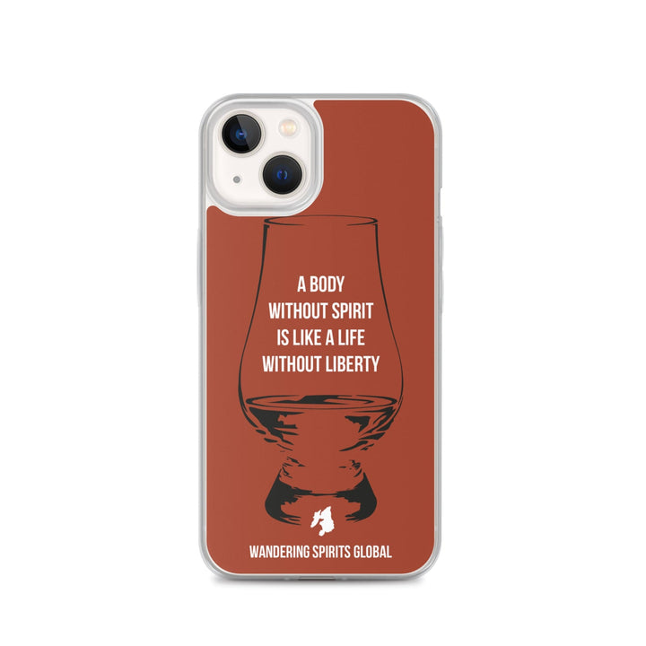 A Body Without Spirit Is Like A Life Without Liberty iPhone Flexi Case iPhone 13 / Vintage Oak by Wandering Spirits Global