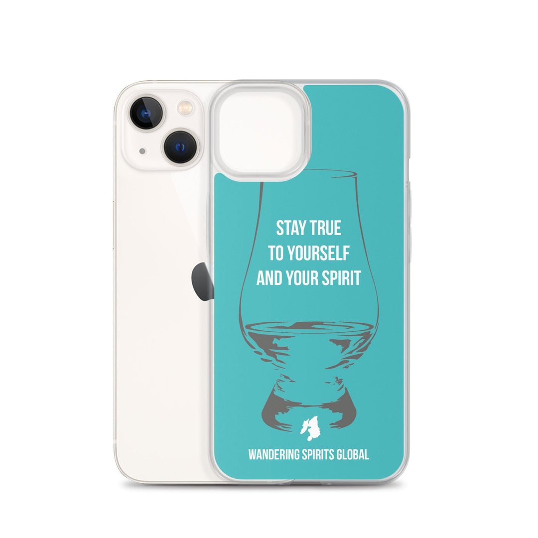 Stay True To Yourself and Your Spirit iPhone Flexi Case iPhone 13 / Aqua by Wandering Spirits Global