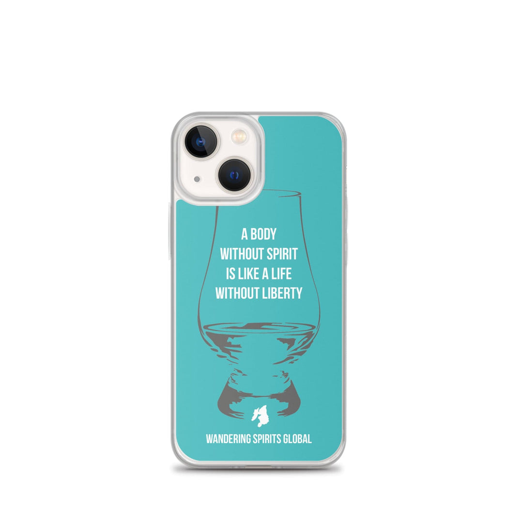 A Body Without Spirit Is Like A Life Without Liberty iPhone Flexi Case iPhone 13 mini / Teal by Wandering Spirits Global