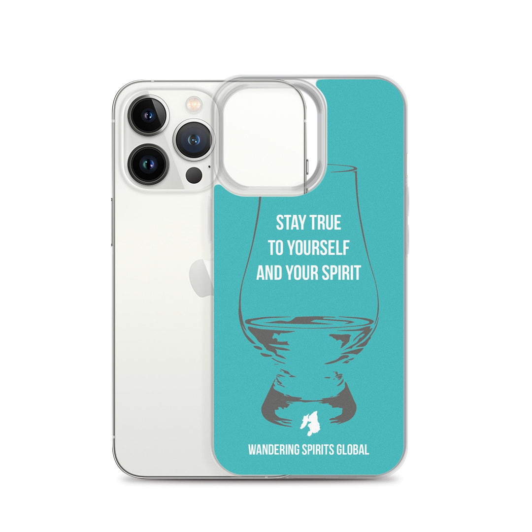 Stay True To Yourself and Your Spirit iPhone Flexi Case iPhone 13 Pro / Aqua by Wandering Spirits Global