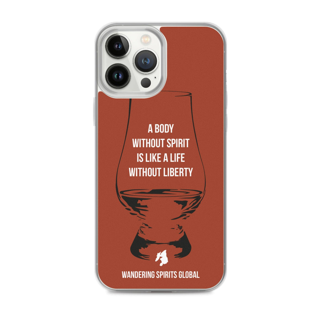 A Body Without Spirit Is Like A Life Without Liberty iPhone Flexi Case iPhone 13 Pro Max / Vintage Oak by Wandering Spirits Global