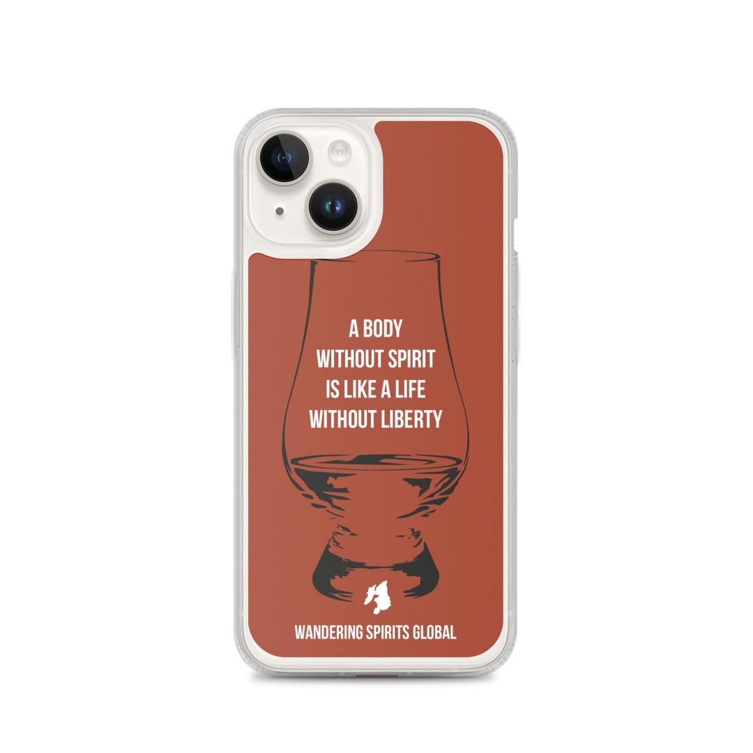 A Body Without Spirit Is Like A Life Without Liberty iPhone Flexi Case iPhone 14 / Vintage Oak by Wandering Spirits Global