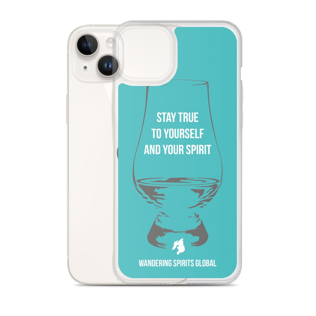 Stay True To Yourself and Your Spirit iPhone Flexi Case iPhone 14 Plus / Aqua by Wandering Spirits Global