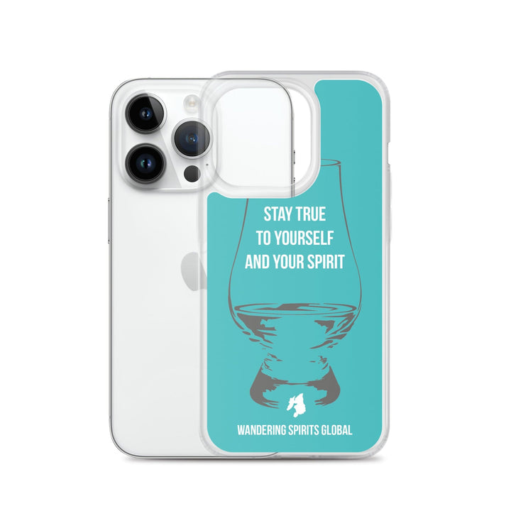 Stay True To Yourself and Your Spirit iPhone Flexi Case iPhone 14 Pro / Aqua by Wandering Spirits Global