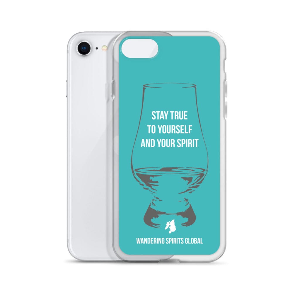 Stay True To Yourself and Your Spirit iPhone Flexi Case iPhone SE / Aqua by Wandering Spirits Global