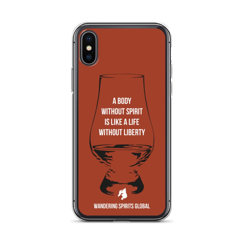 A Body Without Spirit Is Like A Life Without Liberty iPhone Flexi Case iPhone X/XS / Vintage Oak by Wandering Spirits Global