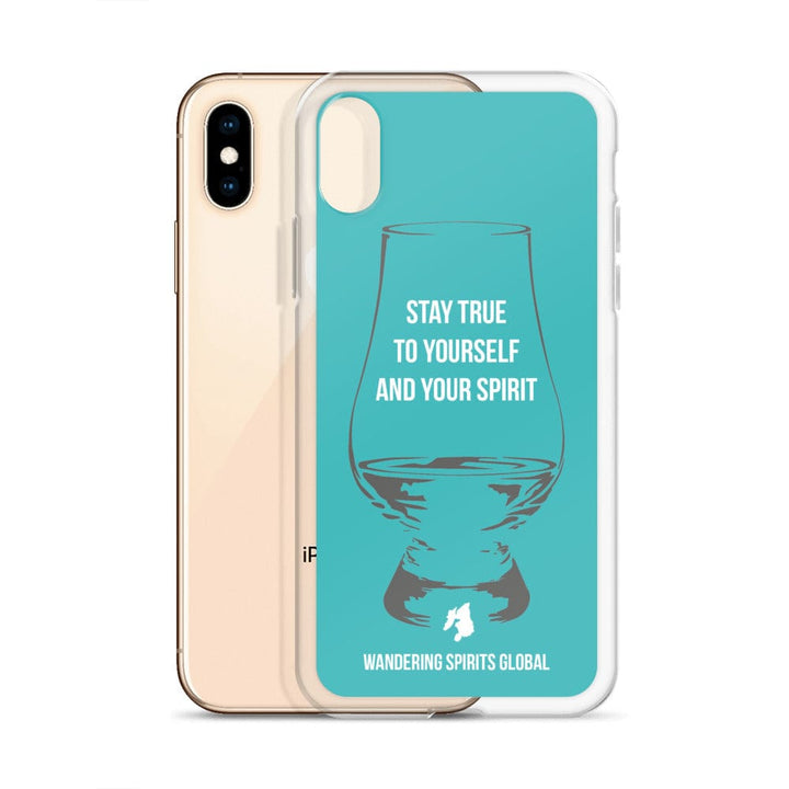 Stay True To Yourself and Your Spirit iPhone Flexi Case iPhone X/XS / Aqua by Wandering Spirits Global
