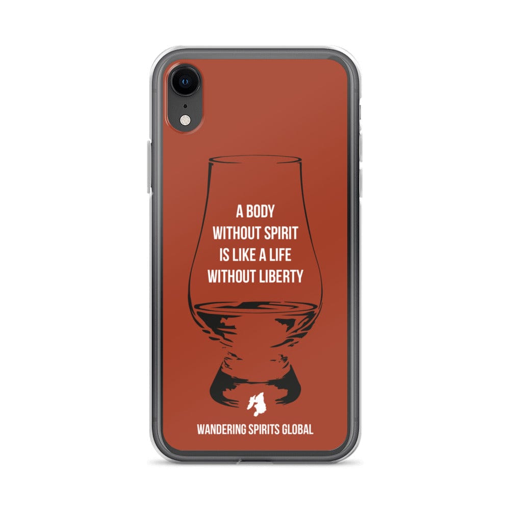 A Body Without Spirit Is Like A Life Without Liberty iPhone Flexi Case iPhone XR / Vintage Oak by Wandering Spirits Global