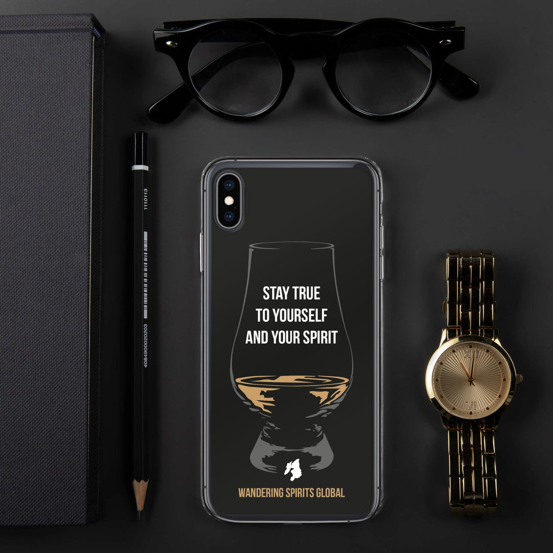 Stay True To Yourself and Your Spirit iPhone Flexi Case iPhone XS Max / Black by Wandering Spirits Global