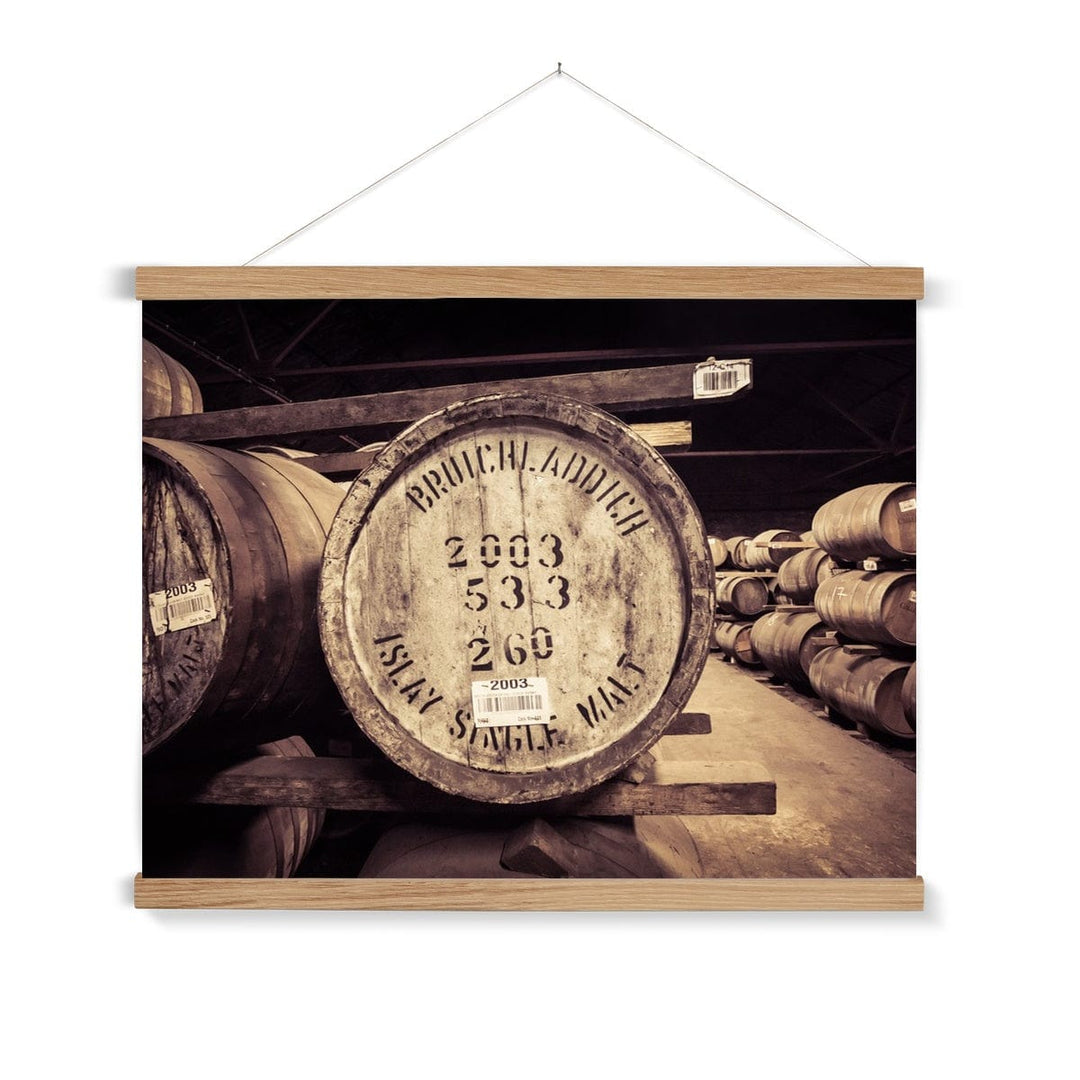 Bruichladdich 2003 Cask Soft Colour Fine Art Print with Hanger 24"x18" / Natural Frame by Wandering Spirits Global