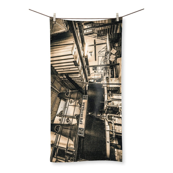 Springbank Distillery Black and White Towel 19.7"x39.4" by Wandering Spirits Global