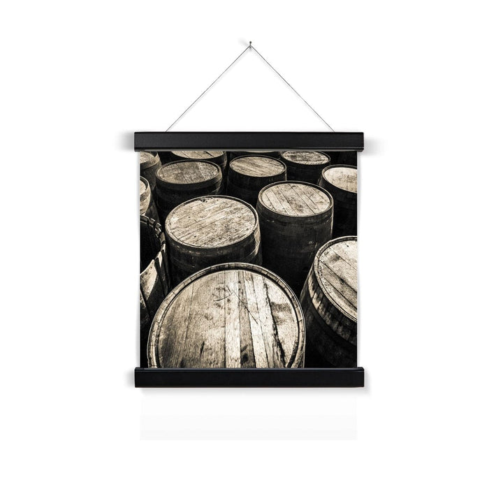 Dalmore Distillery Empty Casks  Fine Art Print with Hanger 12"x12" / Black Frame by Wandering Spirits Global