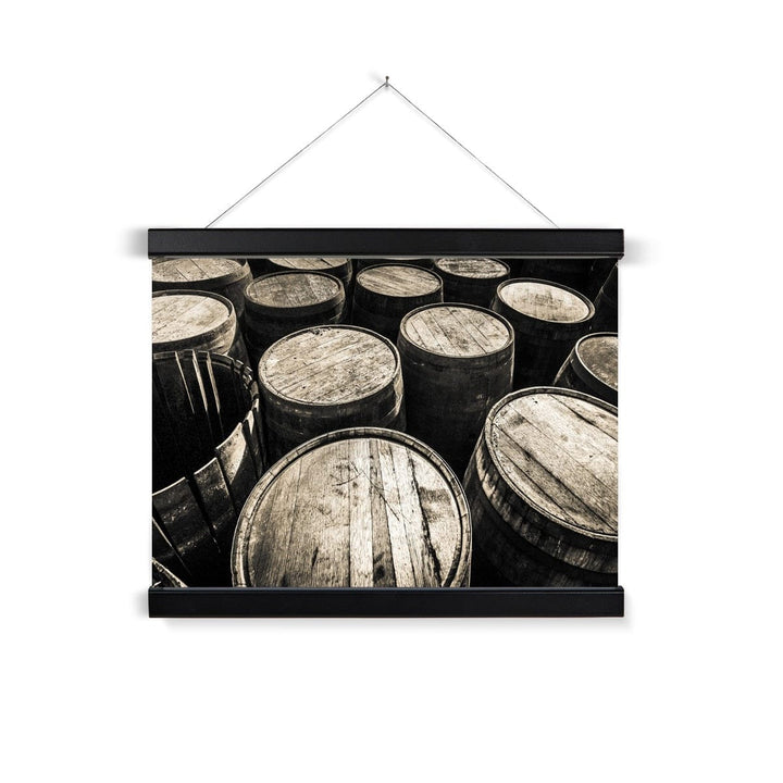 Dalmore Distillery Empty Casks  Fine Art Print with Hanger A3 Landscape / Black Frame by Wandering Spirits Global