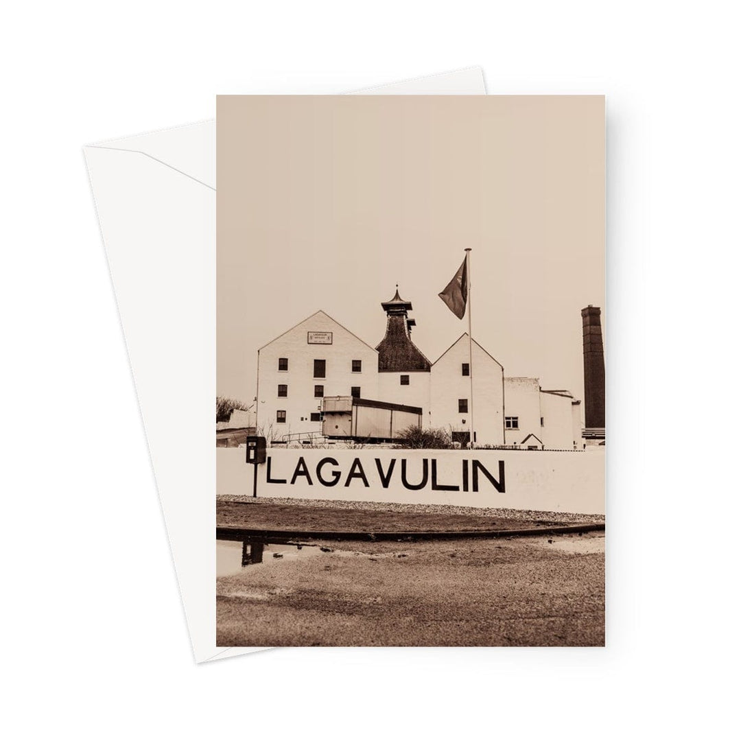 Lagavulin Distillery Sepia Toned Greeting Card 5"x7" / 1 Card by Wandering Spirits Global