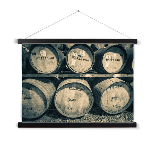 Edradour and Ballechin Casks Fine Art Print with Hanger A2 Landscape / Black Frame by Wandering Spirits Global