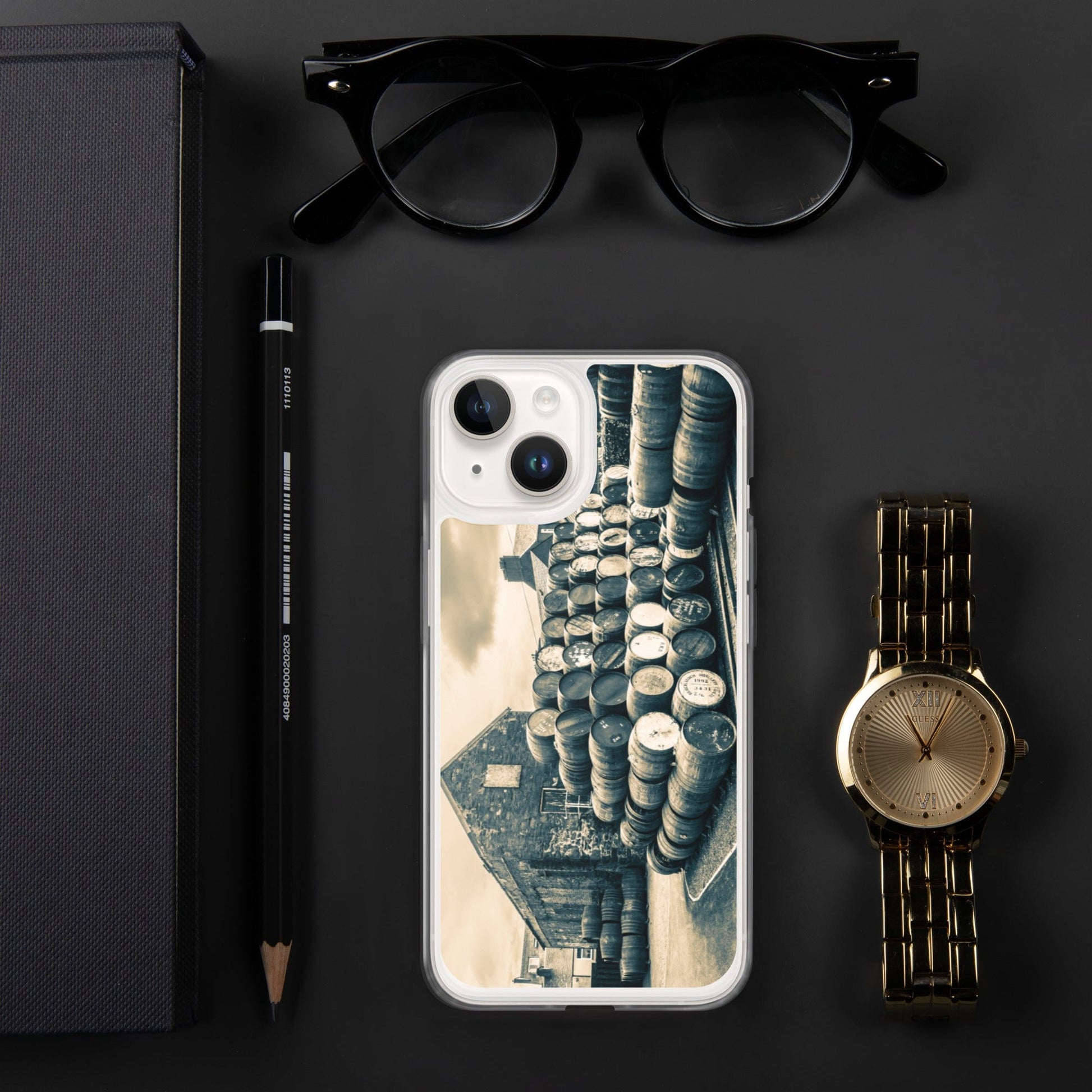 Empty Casks Glengyle Golden Toned iPhone Case by Wandering Spirits Global