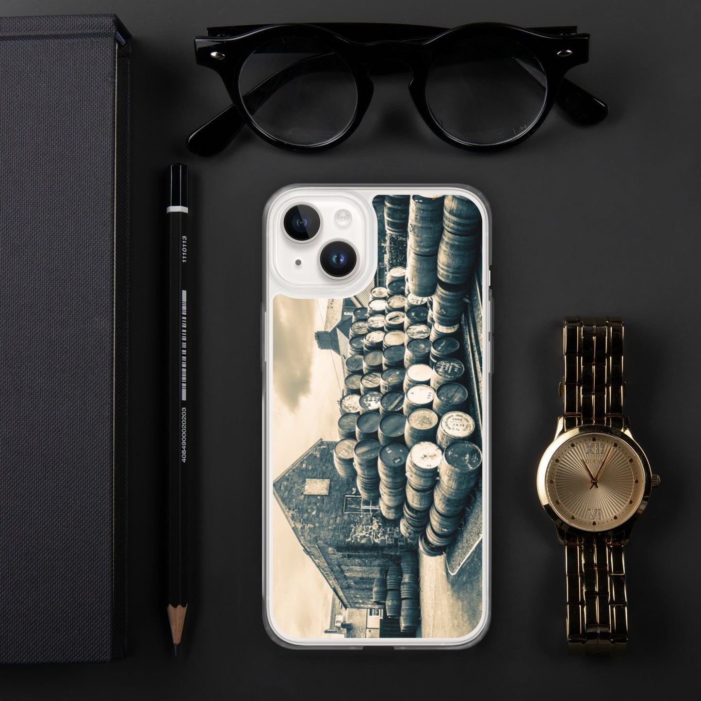 Empty Casks Glengyle Golden Toned iPhone Case by Wandering Spirits Global