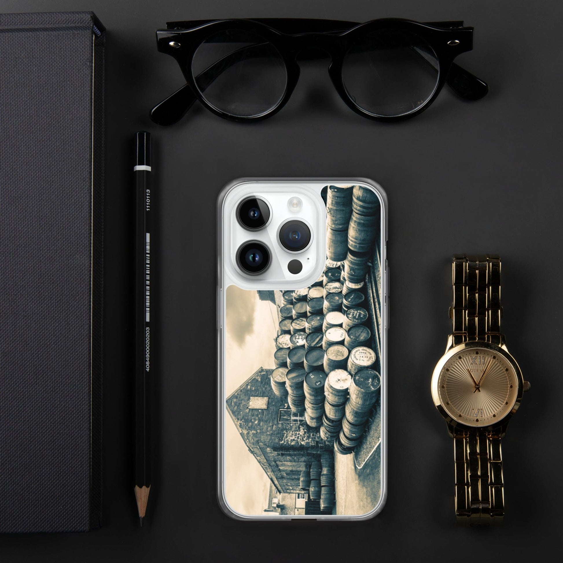 Empty Casks Glengyle Golden Toned iPhone Case by Wandering Spirits Global