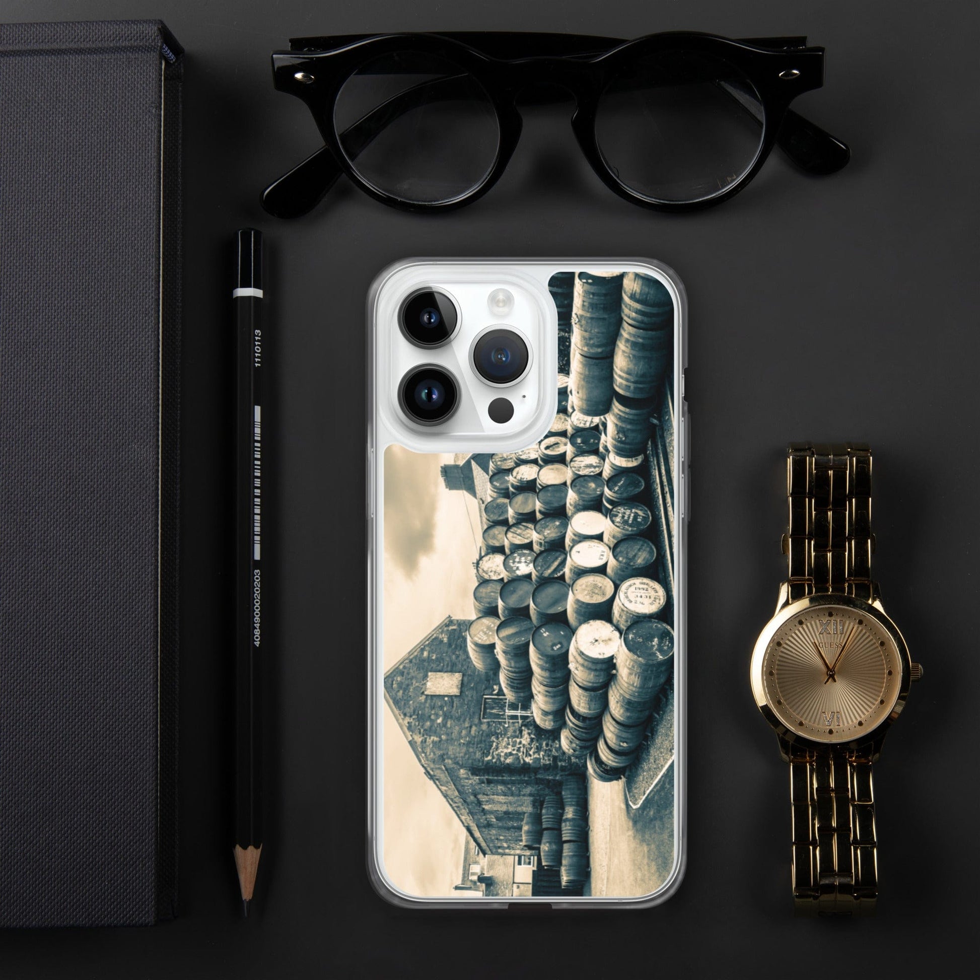 Empty Casks Glengyle Golden Toned iPhone Case by Wandering Spirits Global