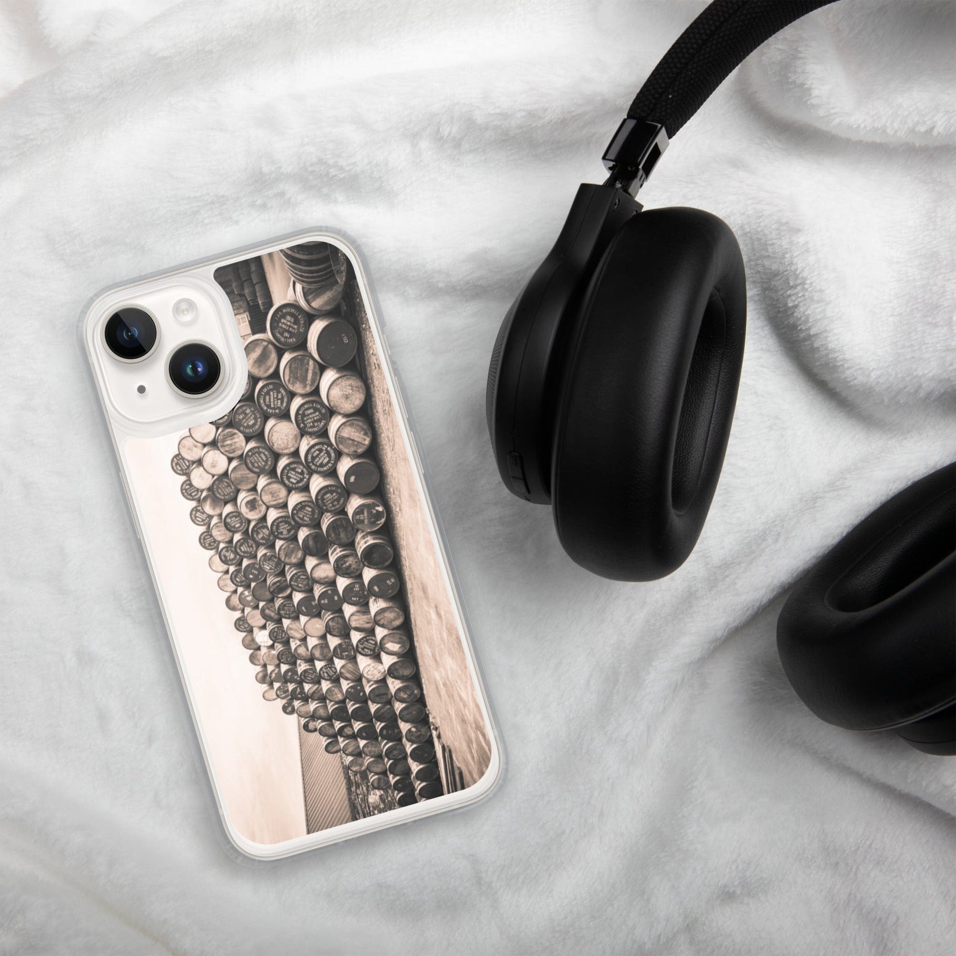 Empty Glengyle Casks Sepia Toned iPhone Case by Wandering Spirits Global