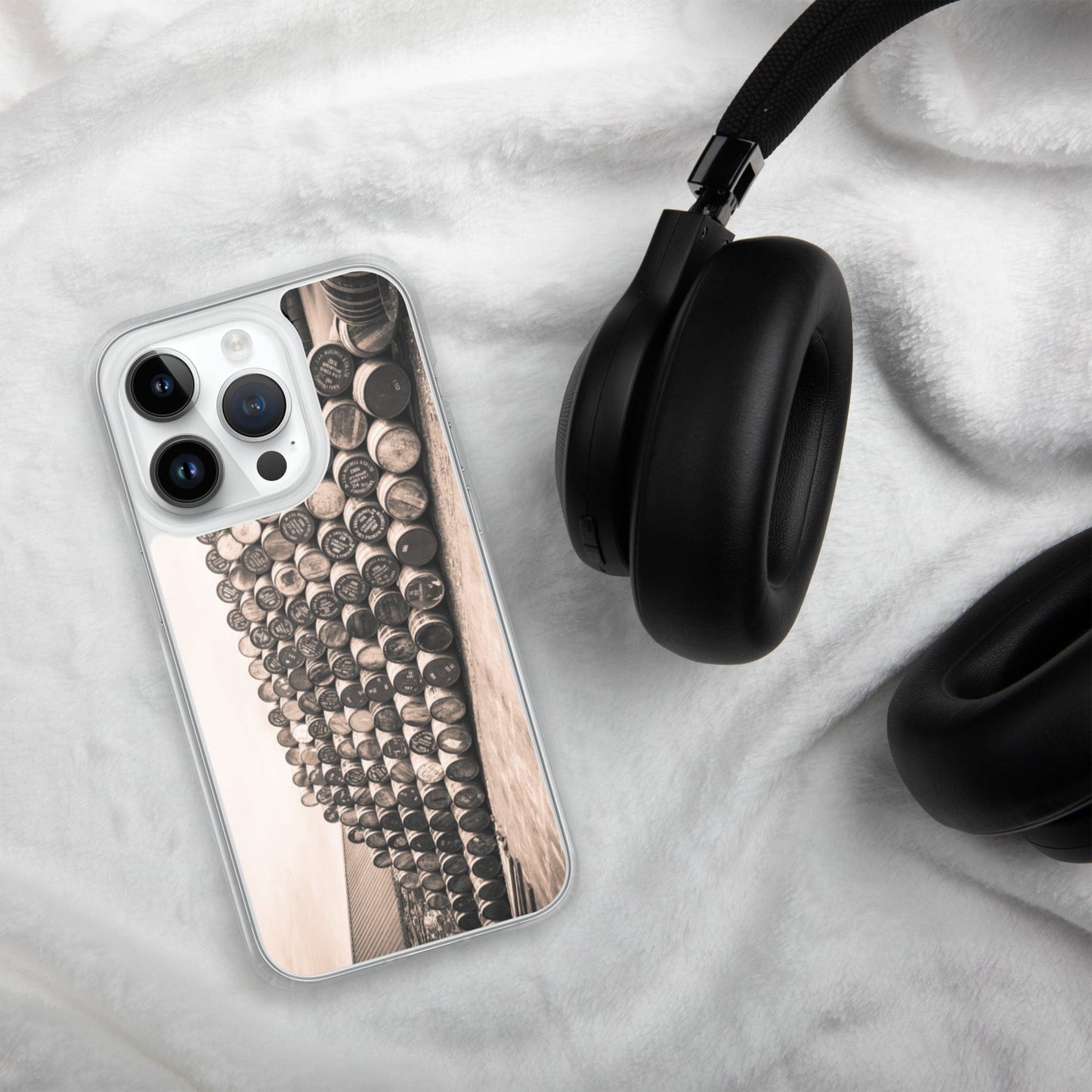 Empty Glengyle Casks Sepia Toned iPhone Case by Wandering Spirits Global