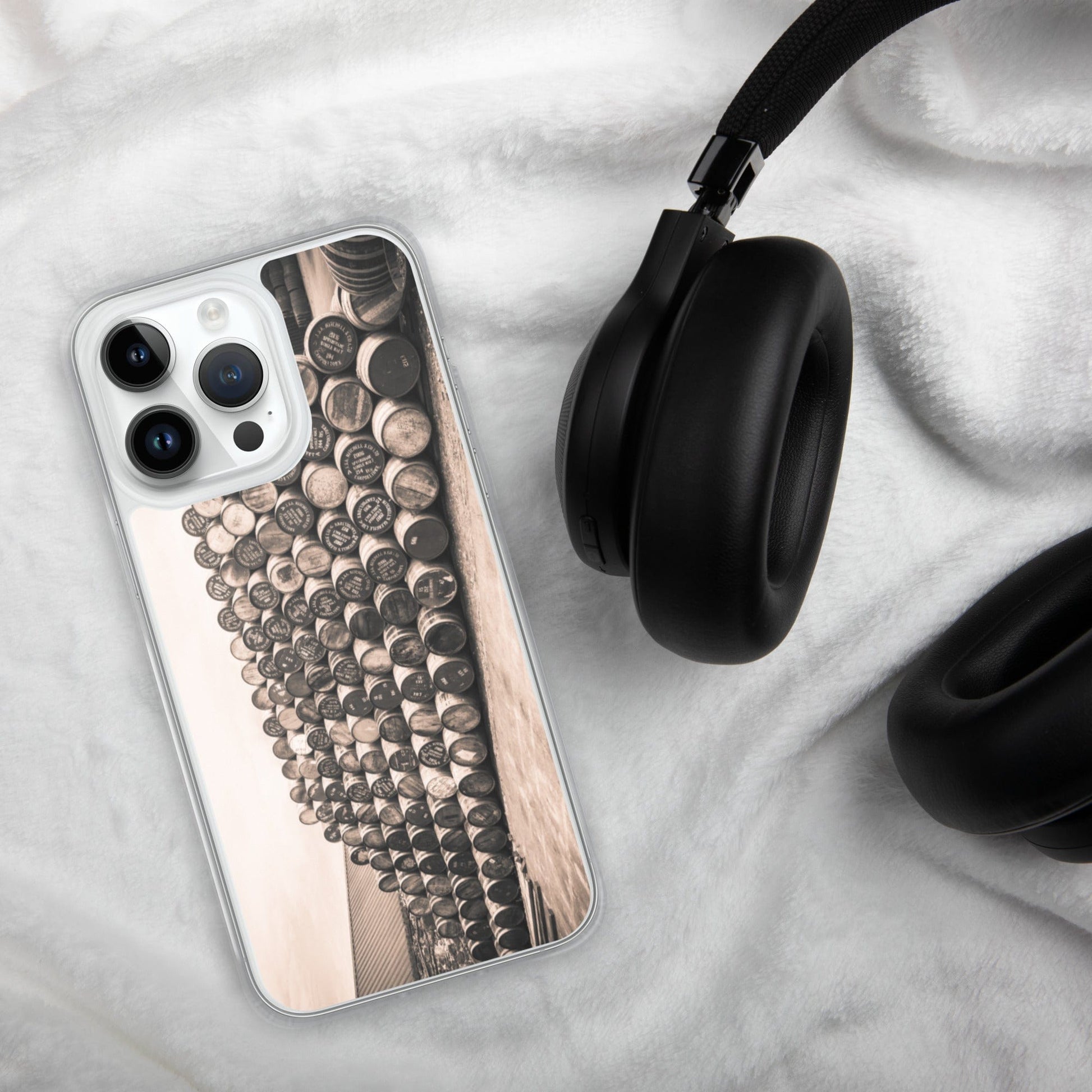 Empty Glengyle Casks Sepia Toned iPhone Case by Wandering Spirits Global