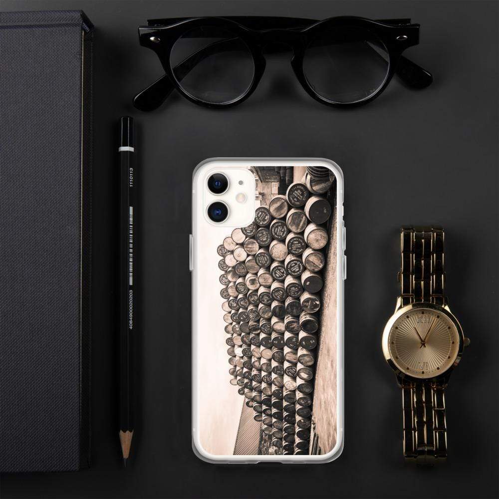 iPhone 11 Empty Glengyle Casks Sepia Toned iPhone Case by Wandering Spirits Global