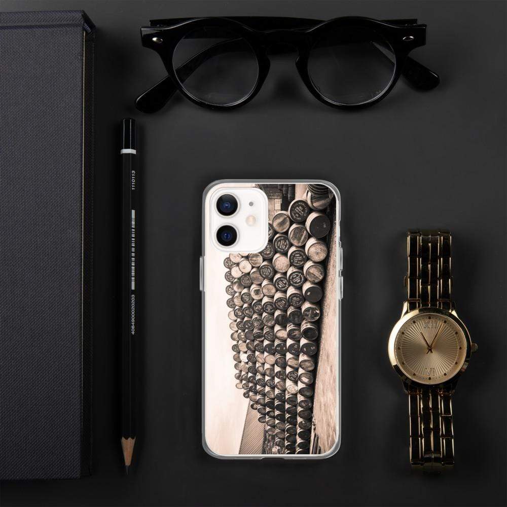iPhone 12 mini Empty Glengyle Casks Sepia Toned iPhone Case by Wandering Spirits Global