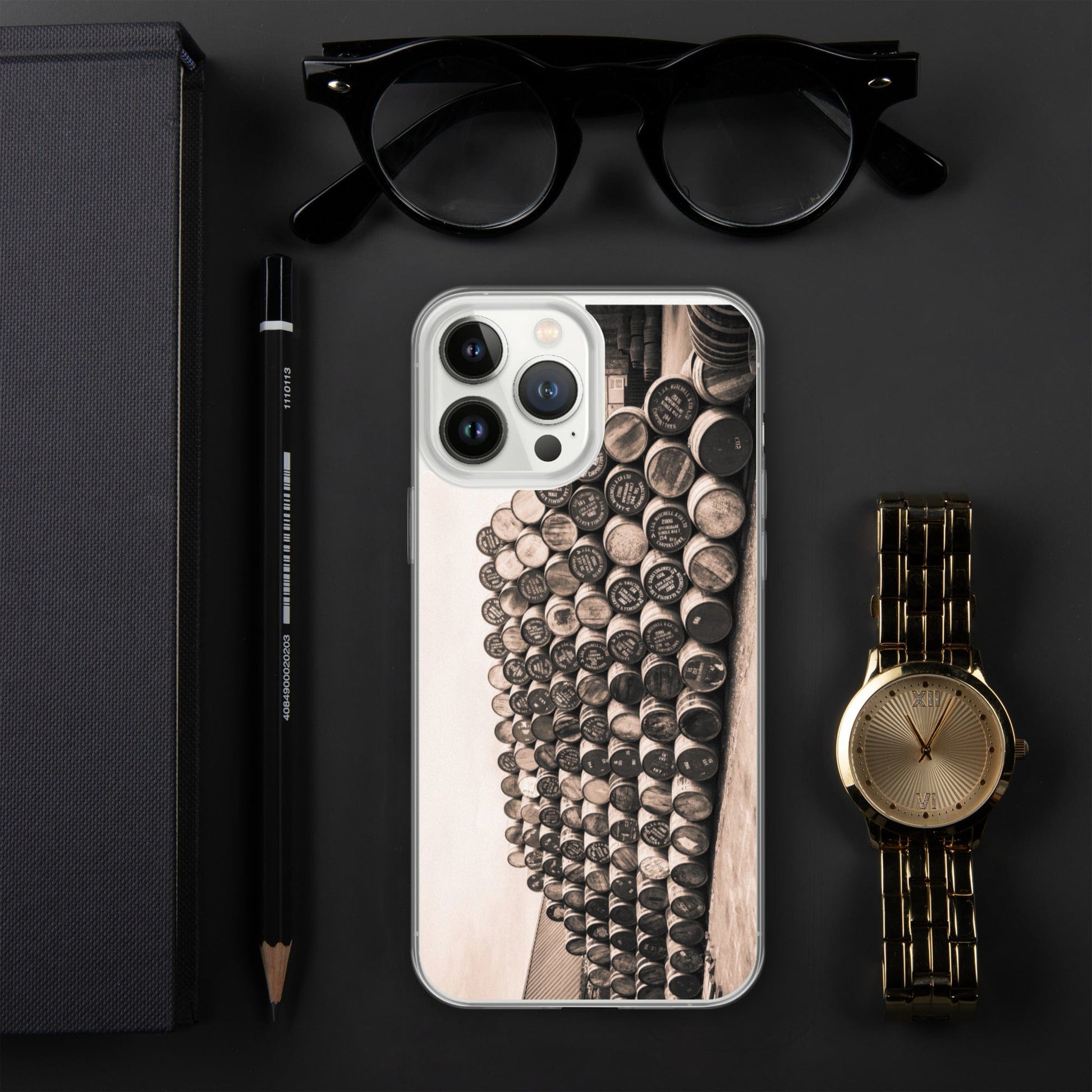 Empty Glengyle Casks Sepia Toned iPhone Case iPhone 13 Pro Max by Wandering Spirits Global