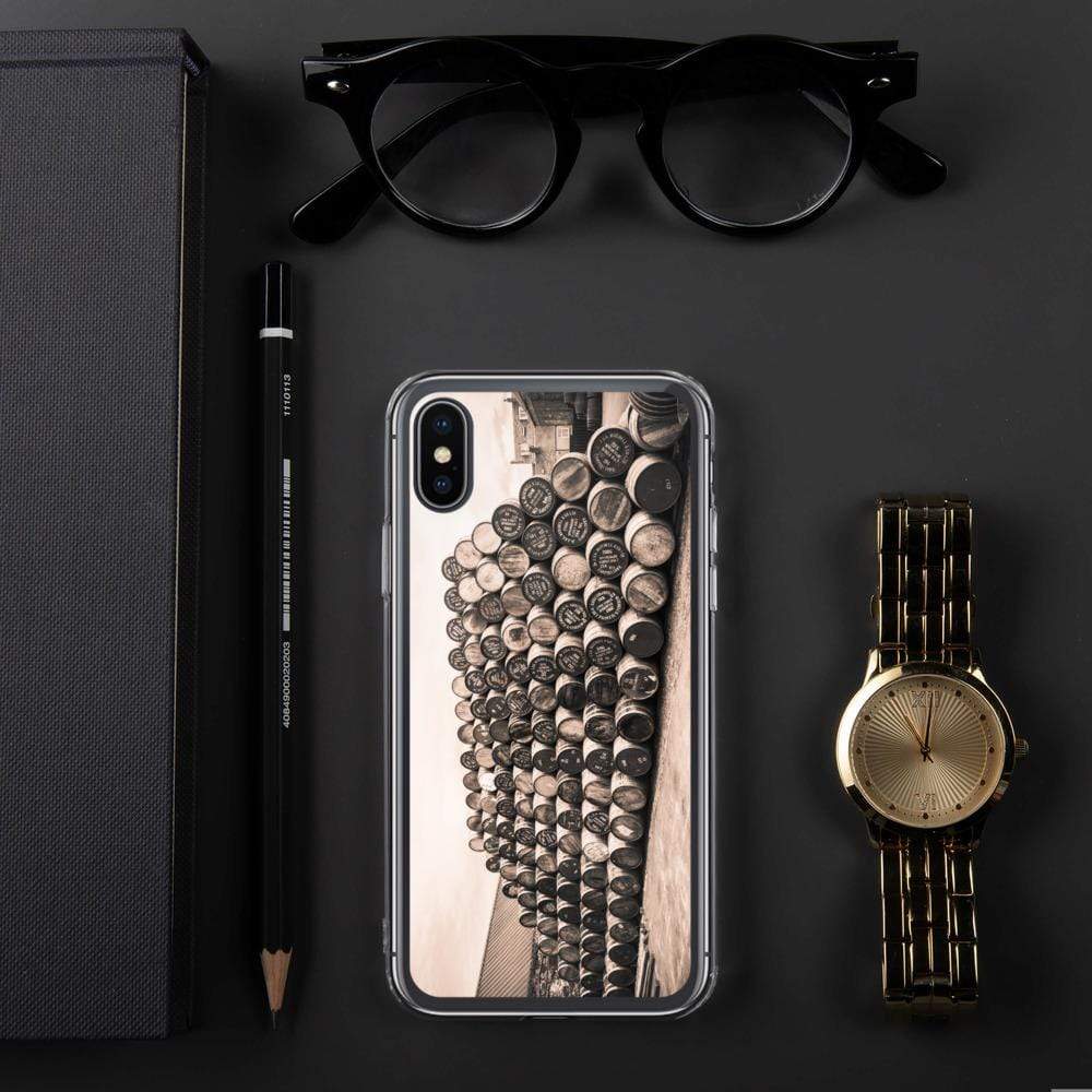 iPhone X/XS Empty Glengyle Casks Sepia Toned iPhone Case by Wandering Spirits Global