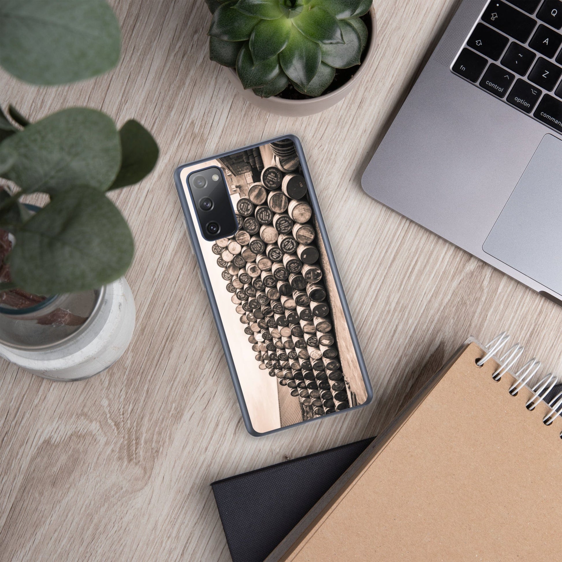 Empty Glengyle Casks Sepia Toned  Samsung Case Samsung Galaxy S20 FE by Wandering Spirits Global