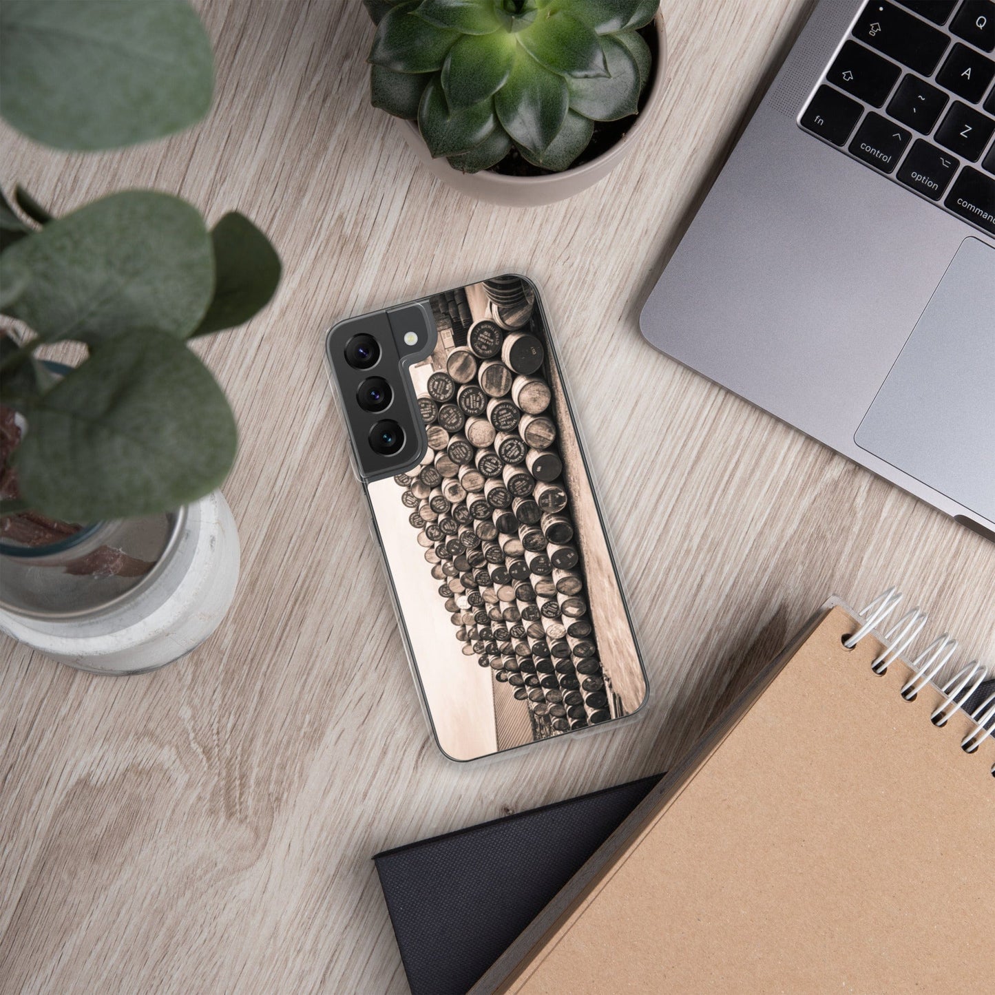 Empty Glengyle Casks Sepia Toned  Samsung Case Samsung Galaxy S22 by Wandering Spirits Global