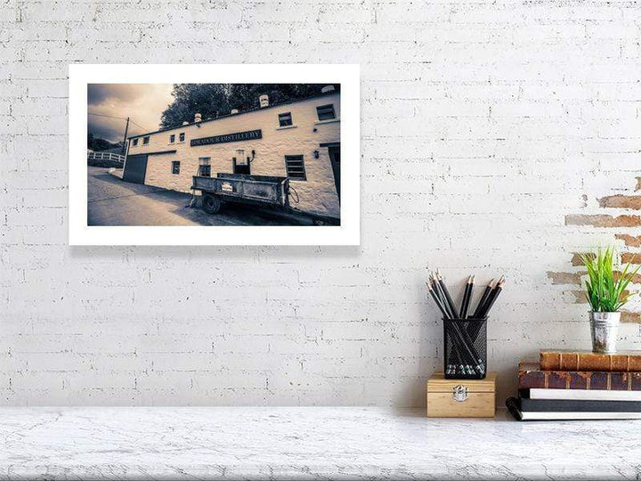 28.9 cm x 46.6 cm, 11.4 inches x 18.4 inches Edradour Distillery Purple Toned Fine Art Print by Wandering Spirits Global