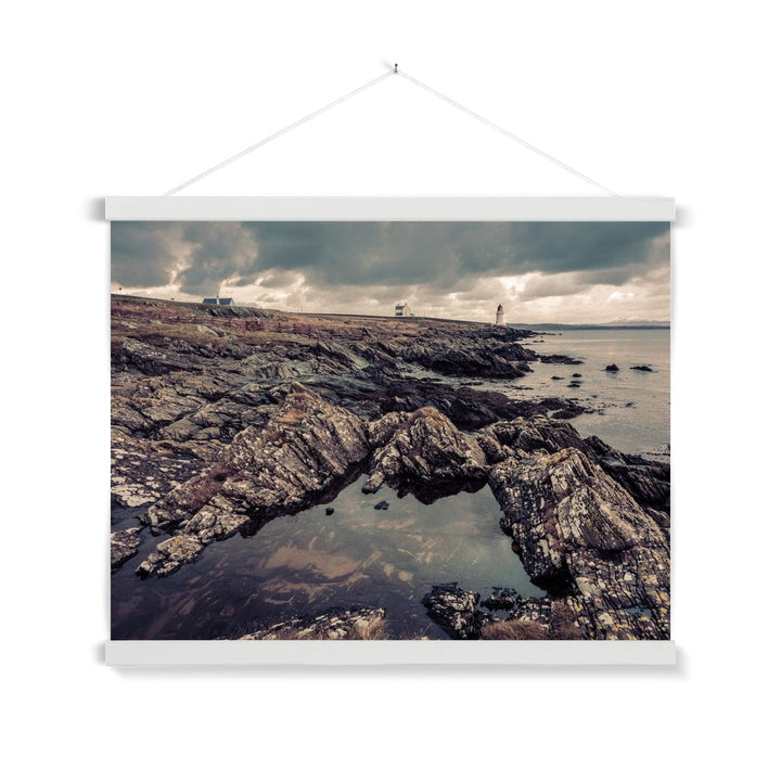 Loch Indaal Islay Winter Fine Art Print with Hanger 24"x18" / White Frame by Wandering Spirits Global