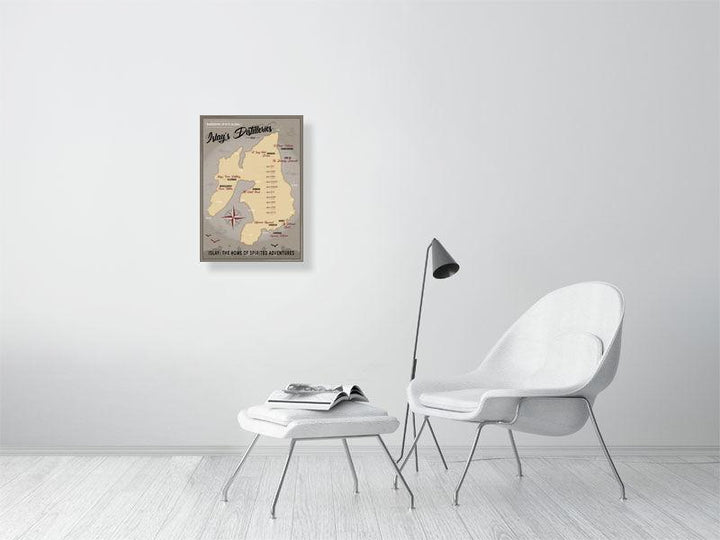 42.0 cm x 59.4 cm, 16.5 inches x 23.4 inches Islay Distilleries Map Dark Toned Fine Art Print by Wandering Spirits Global