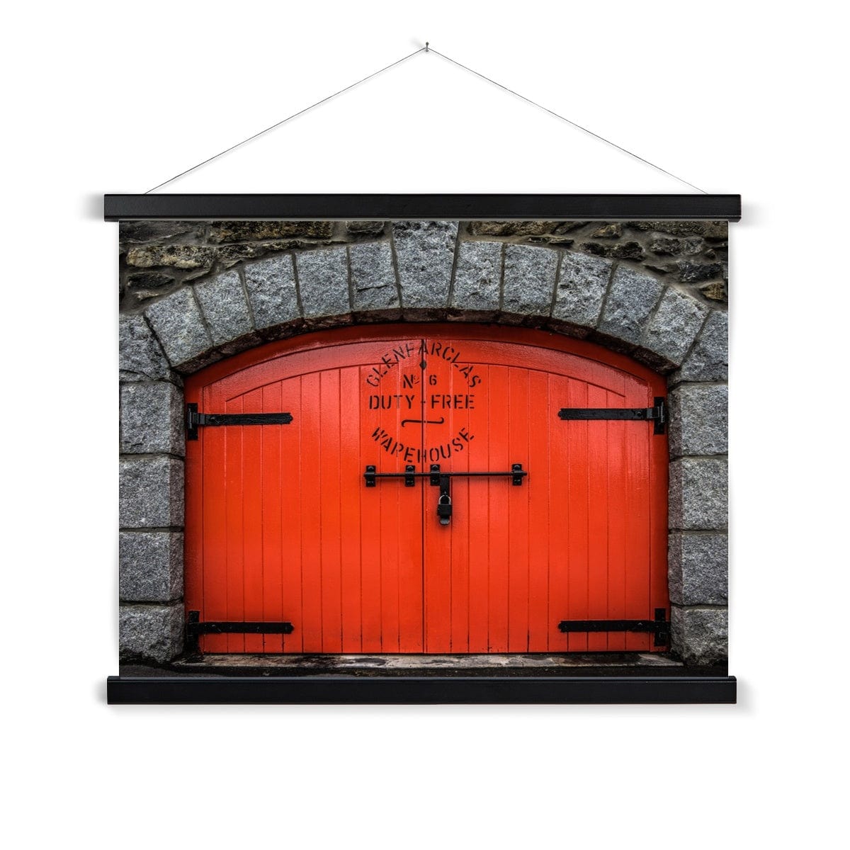 Glenfarclas Distillery Duty Free Warehouse 6 Fine Art Print with Hanger 24"x18" / Black Frame by Wandering Spirits Global