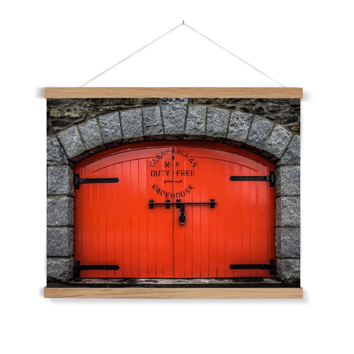 Glenfarclas Distillery Duty Free Warehouse 6 Fine Art Print with Hanger 24"x18" / Natural Frame by Wandering Spirits Global