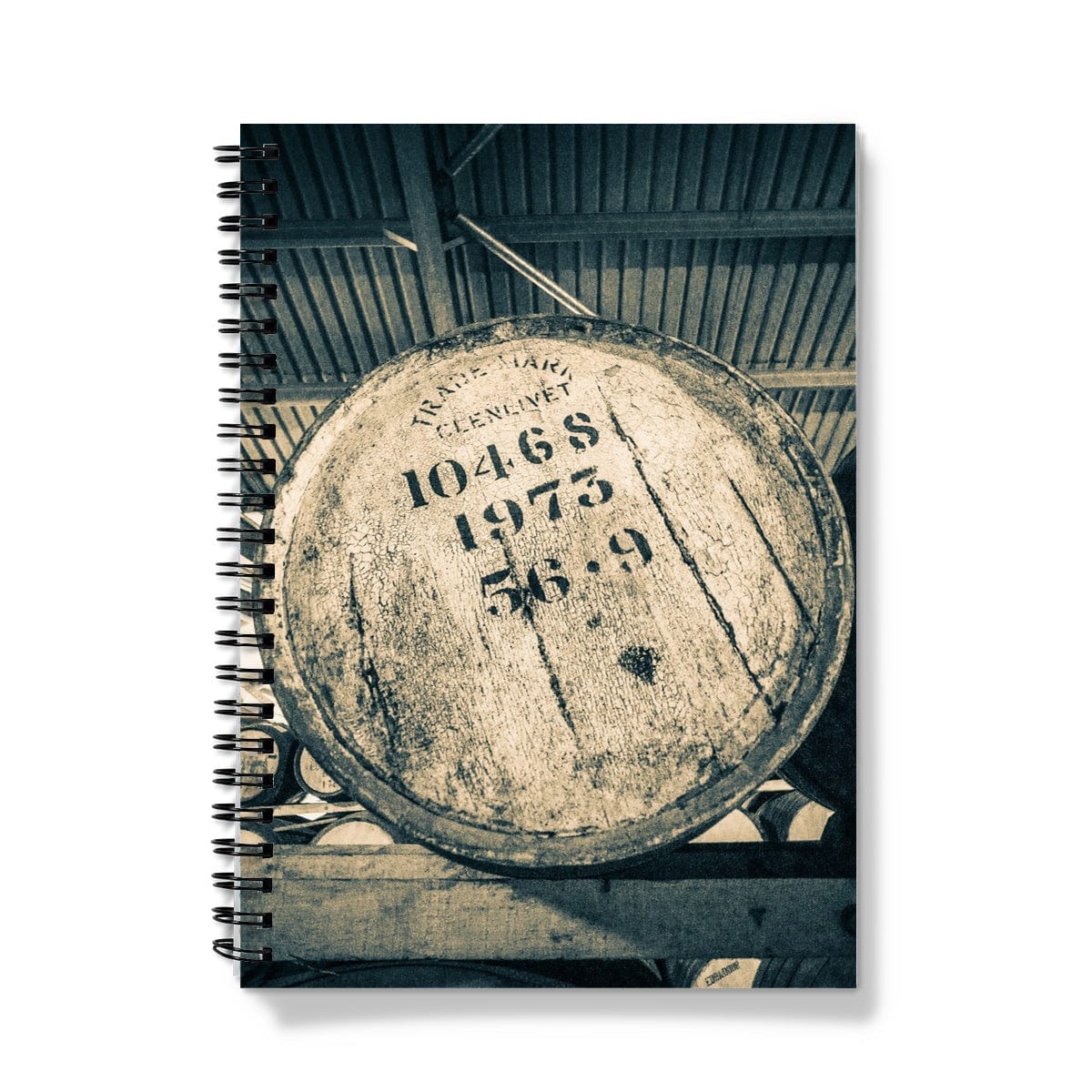 Glenlivet 1973 Cask Golden Toned Notebook A5 / Graph by Wandering Spirits Global