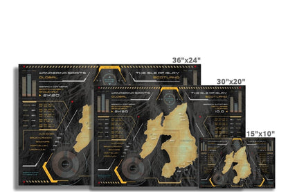 Islay Whisky Heads Up Display Map C-Type Print by Wandering Spirits Global