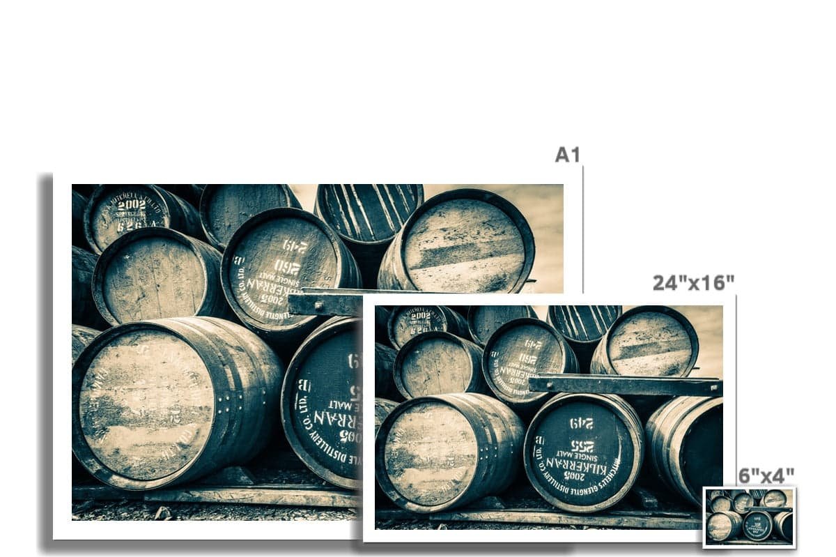 Kilkerran Casks Hahnemühle Photo Rag Print by Wandering Spirits Global