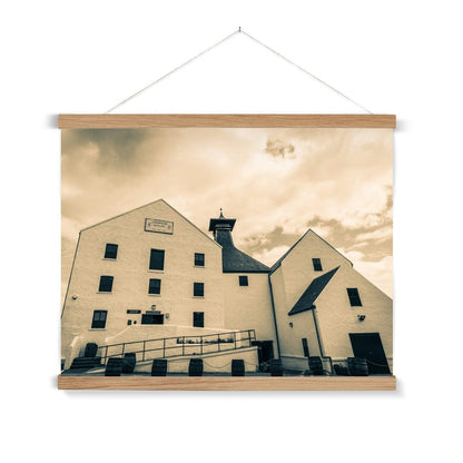 Lagavulin Distillery Golden Toned Fine Art Print with Hanger 24"x18" / Natural Frame by Wandering Spirits Global